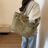 Einfarbige Handtasche, große Kapazität, Damen-Einkaufstasche, Pendler-Umhängetasche