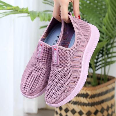 Scarpe in tessuto Old Beijing per donne di mezza età e anziane, scarpe sportive e casual traspiranti con suola piatta da donna