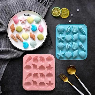Ocean-Themed Silicone Baking Molds Seashell and Beach Design for Chocolate Candy Fondant Cupcakes Cookies Dessert DIY Supplies