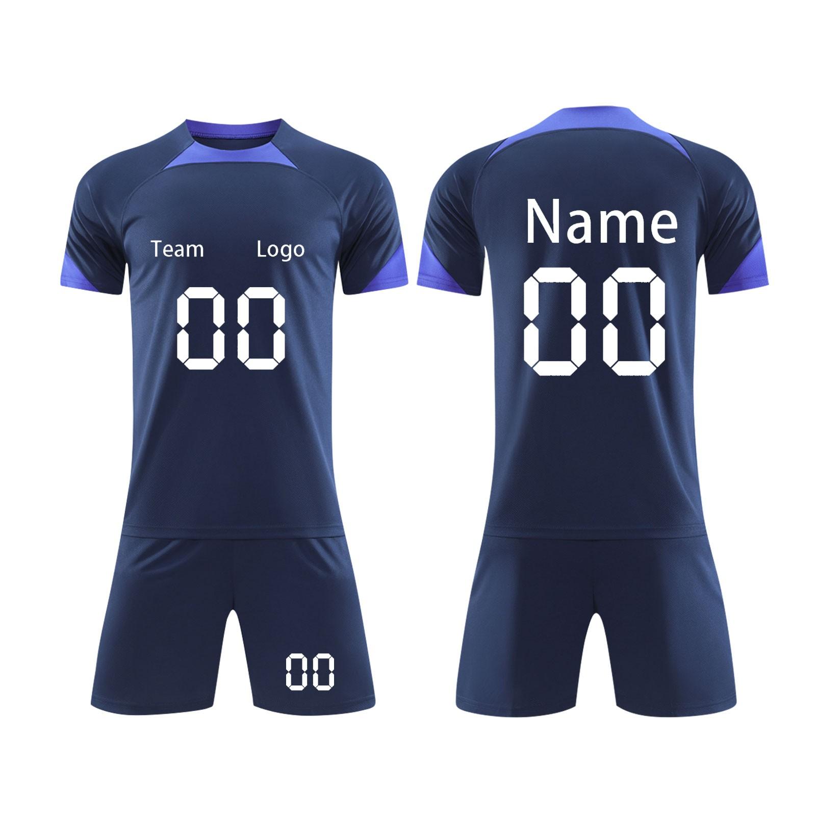 

Men Short Sleeve Sports Jersey and Shorts Set Breathable Athletic Uniform for Soccer Training Running Workout Teamwear 28