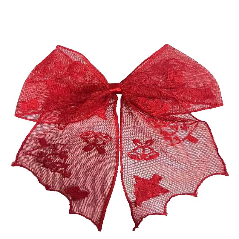 Black Bow Hair Clips Bat Embroidery Lace Tulle Veil Gothic Hairpins Spooky Halloween Cosplay Hair Accessories For Women Girls