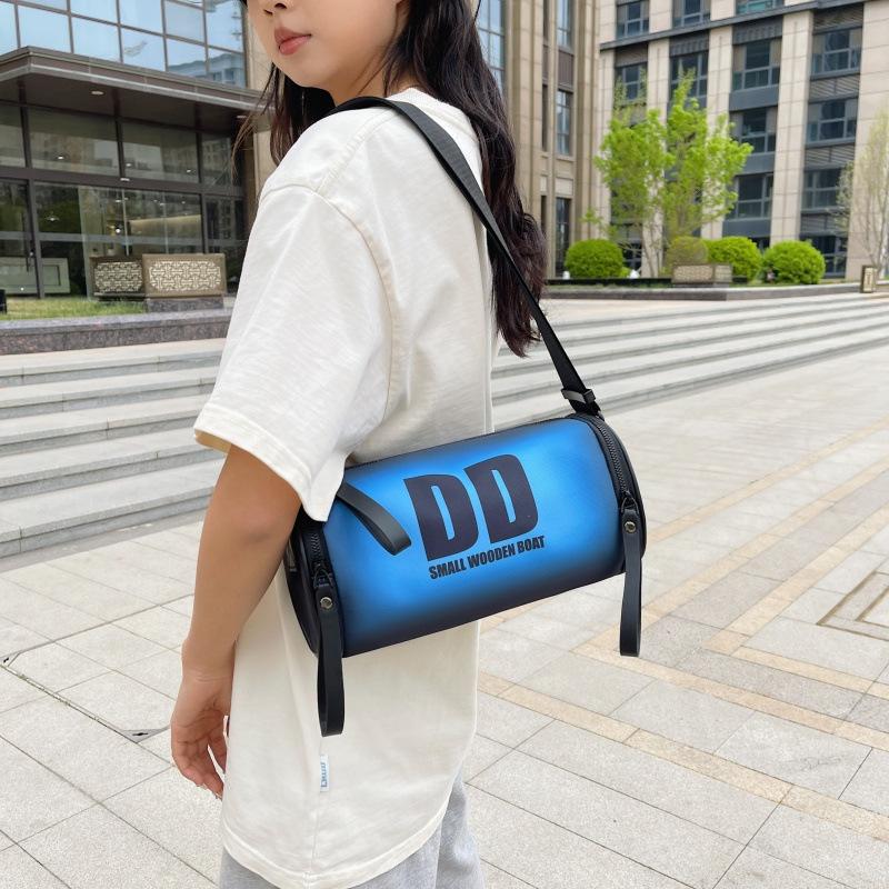 Creative Personality Cylinder Women's Bag New Trendy Fashion Letter Shoulder Bag Travel Casual Mobile Phone Cosmetic Bag Crossbody Bag