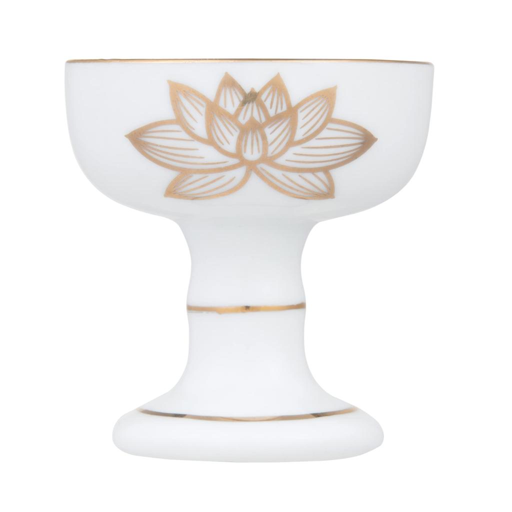 Buddhist Altar, Shinto Altar, White Gold Lotus Buddhist Vessel Set of 6, AM-TM647