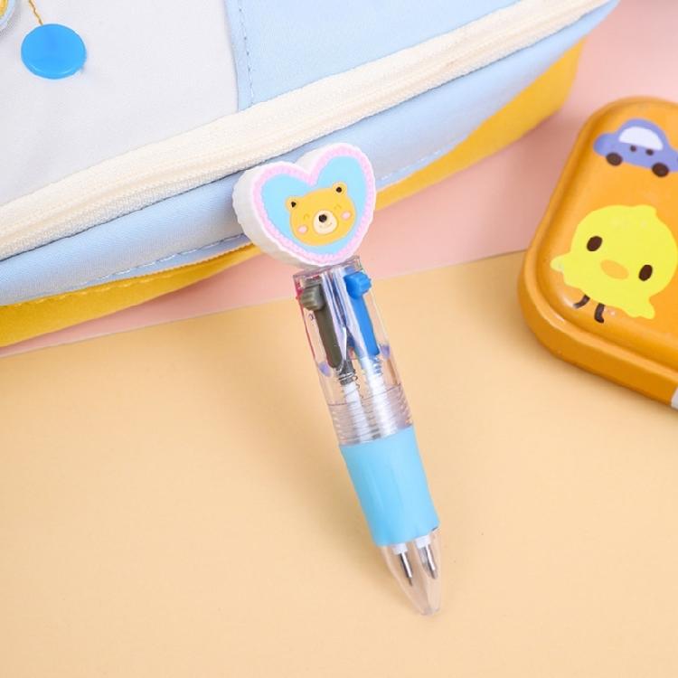 12Pcs Heart Shape Multicolored Pen 4-Color-in-1 Ballpoint Pen for Daily Note Taking Drawing and Classroom Exchange Gift