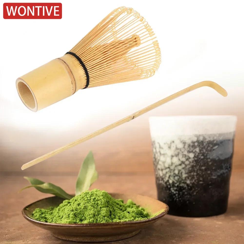2pc Bamboo Matcha Making Set Matcha Scoop Tea Maker Bamboo Matcha Making Set Whisk Hooked Bamboo Scoop Chashaku Tea Whisk
