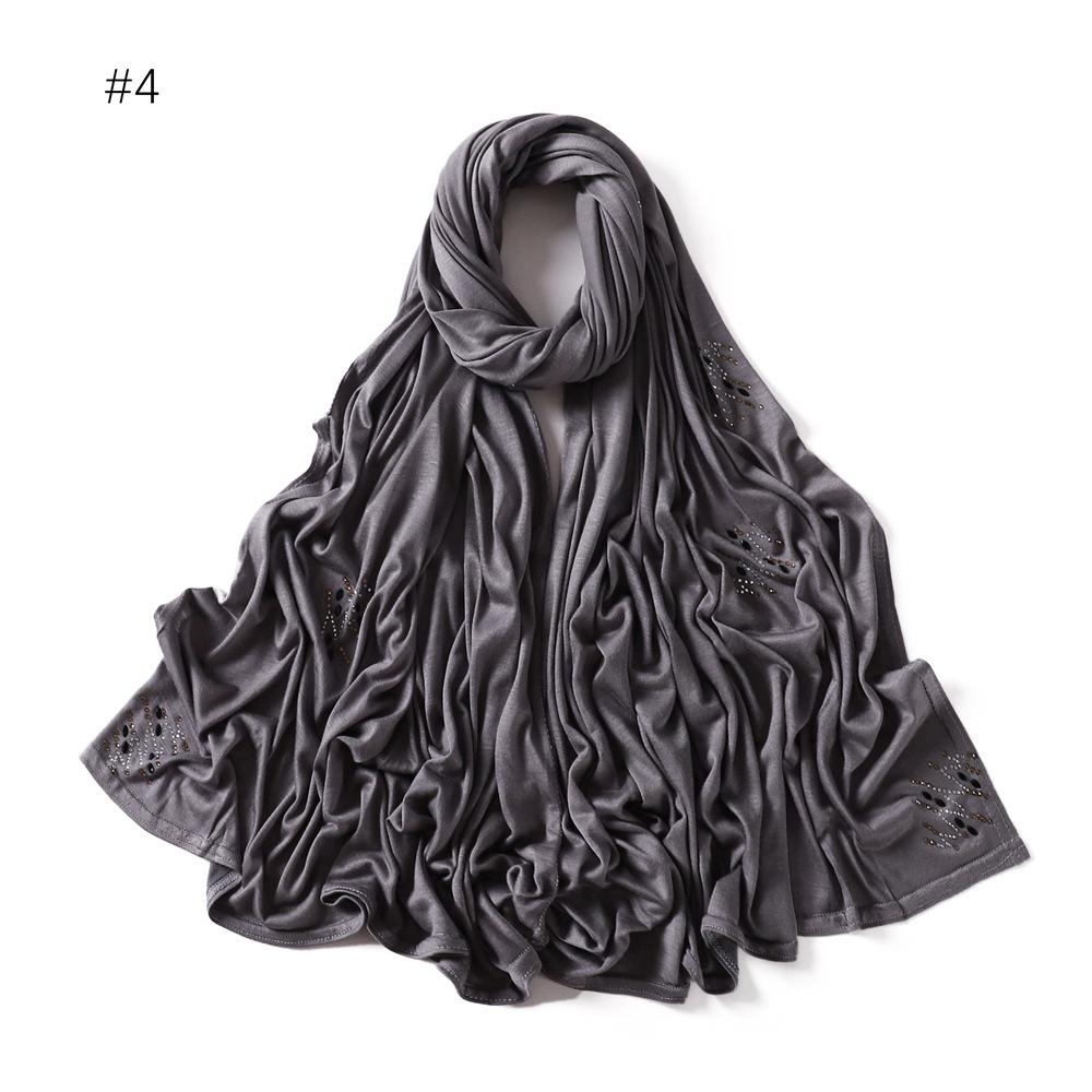 

Plain Turbans Stitch Floral Diamond Jersey Hijab Scarf High Quality Thick Modal Wrap Elastic Shawl Bufandas Muslim Caps 170*70Cm