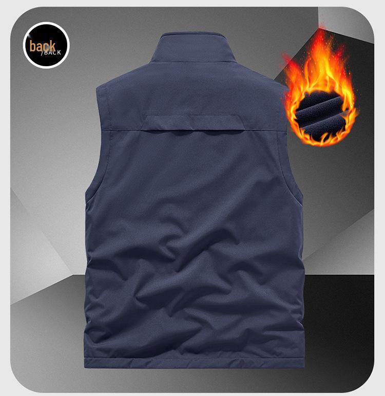 Men's Double-Sided Plush Winter Vest - 2024 Collection, Sleeveless Outerwear, Casual & Warm (Model 8822A)