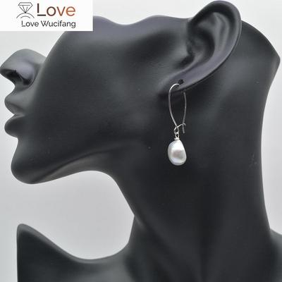 Simple Earrings Grey Baroque Pearls 925 Sterling Silver Earrings Long Women 'S Pearl Earrings Mom Gift