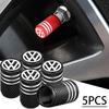 2026 Hot For Volkswagen 5Pcs Aluminum Car Wheel Valve Protection Cap Tyre Dust Cover VW Volkswagen Jetta Polo Touran Golf Passat ET1