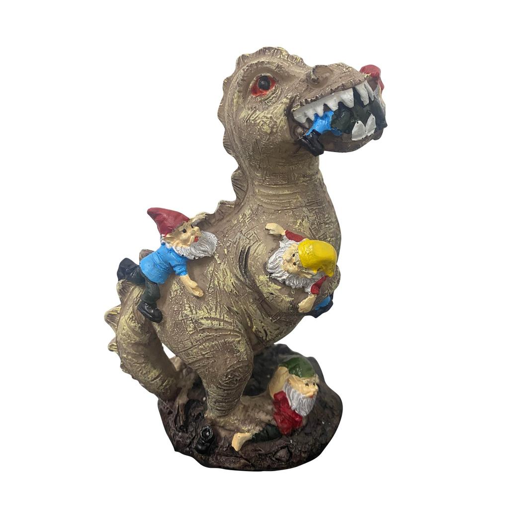 Dinosaur Eating Gnomes Garden Art Outdoor For Fall Winter Garden Decor