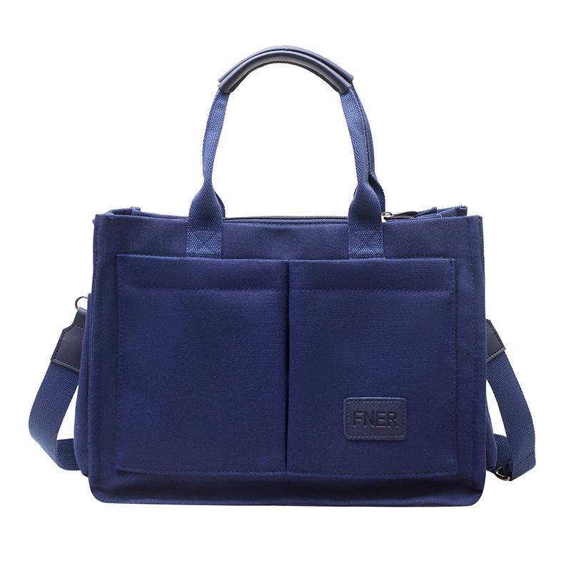 

Новая вместительная сумка-мессенджер, универсальная трендовая сумка-тоут для поездок на работу, простая однотонная сумка, женская сумка One size королевский синий