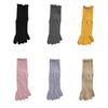 5 Pairs Women'S Five Finger Ruffle Socks Korean Fashion Solid Black Pink Crew Business Dress Toe Socks All Seasons Comfortable