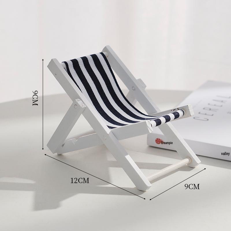 Mediterranean Wooden Mini Beach Chair Ornament - Children's Room Decor Accessory and Gift