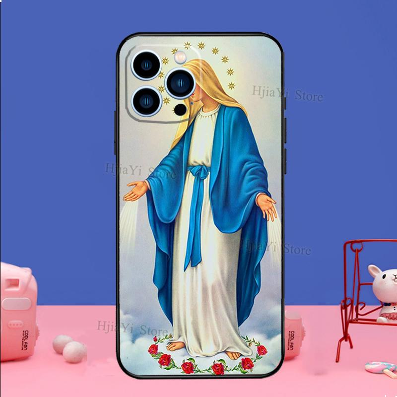Virgin Mary of Hope Catholic Religious Art Case For iPhone 16 15 13 12 11 14 Pro Max Plus XR XS Max X 12 13 Mini Cover Shell