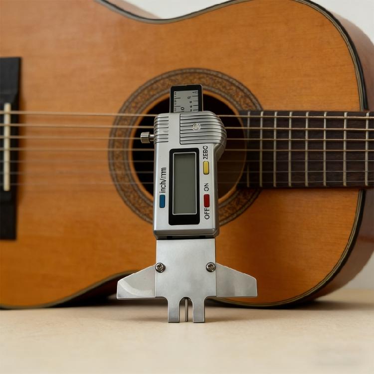 Professional Guitar Digital String Distance Ruler with LCD Display Accurate Measurement Compact for Convenient Handling