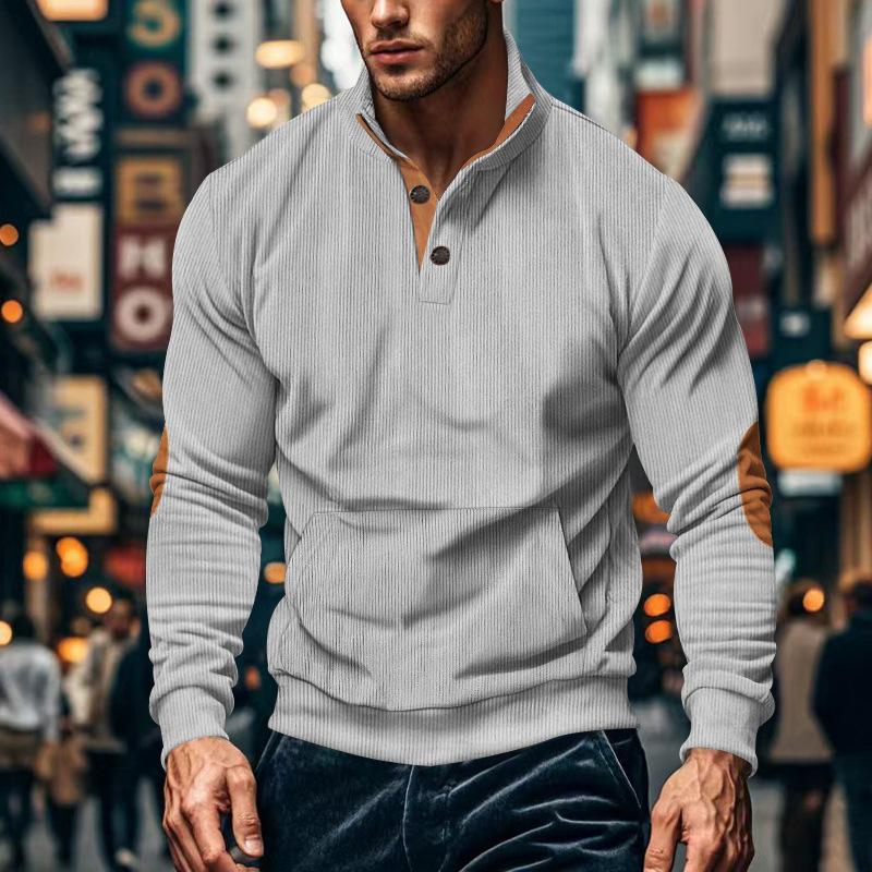 2026 Autumn and Winter New Casual Stand Collar Long Sleeve Pocket Sweatshirt for Men