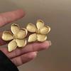 Romantic Boho Petal Flower Stud Earrings for Women Wed Bridal 2025 New Fashion Piercing Earrings Party Zircon Gifts