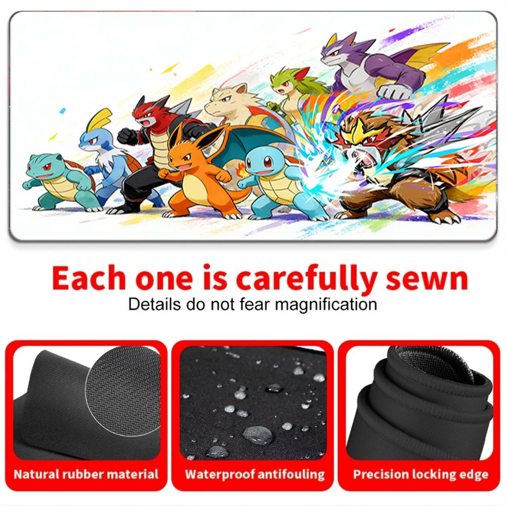 Pokemon Ash Team Full Battle Gaming Mouse Pad NonSlip Desk Mat 30x80x0.2cm