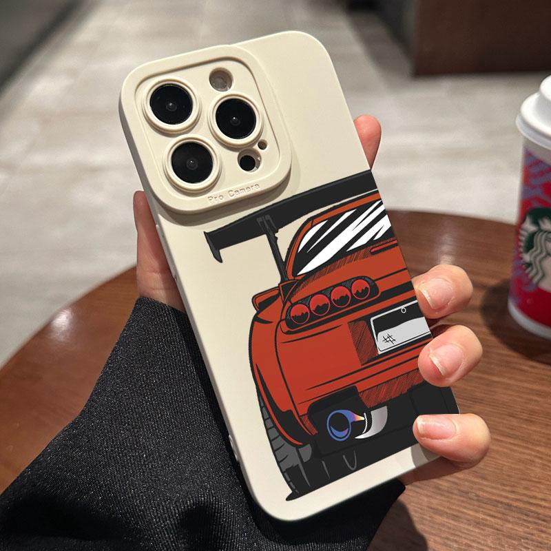 Phone Case For iPhone 14 13 15 16 Pro Max 11 12 Mini Plus X XR XS Max SE 2022 Stylish Car Pattern Shockproof Soft Back Cover