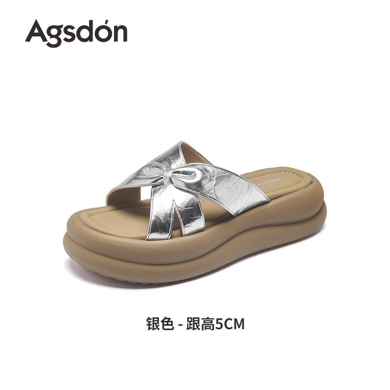 Augustine Slippers Women's Outer Wear Summer 2025 New Thick-soled Huge Good-looking, Not Tired, Sandals Are Beautiful with Skirts