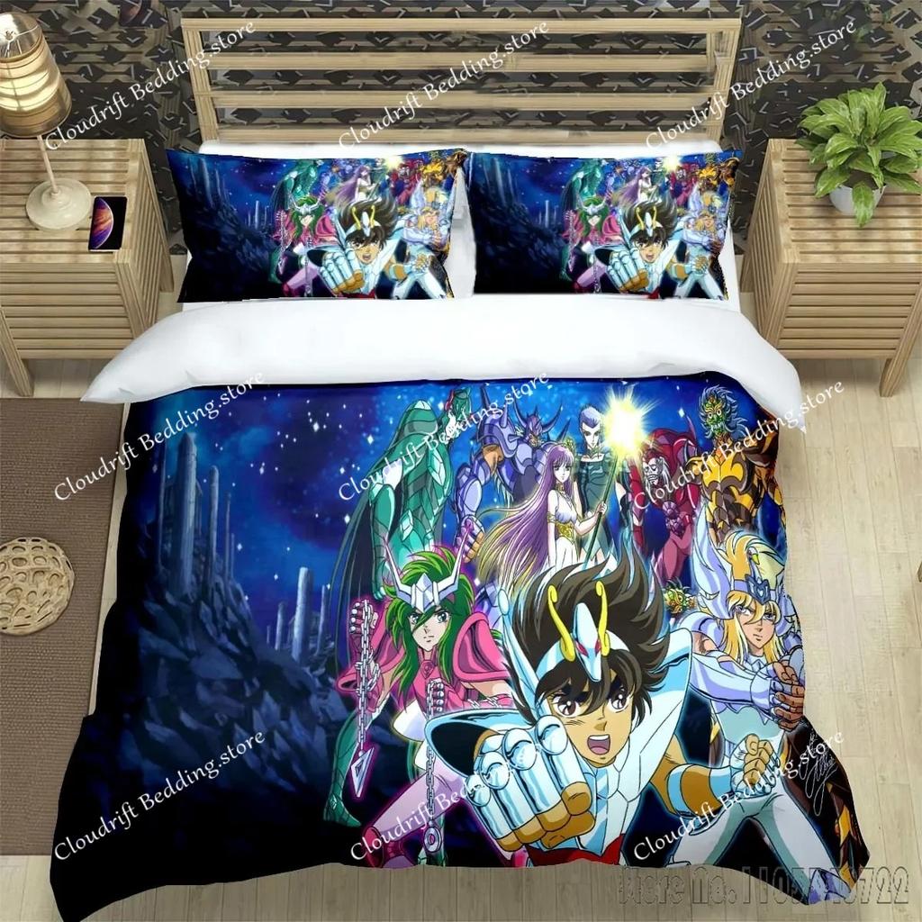 Saint Seiya 3D Duvet Cover Set HD Comforter Cover for Kids Bedding Sets Bedclothes Bedroom Decor