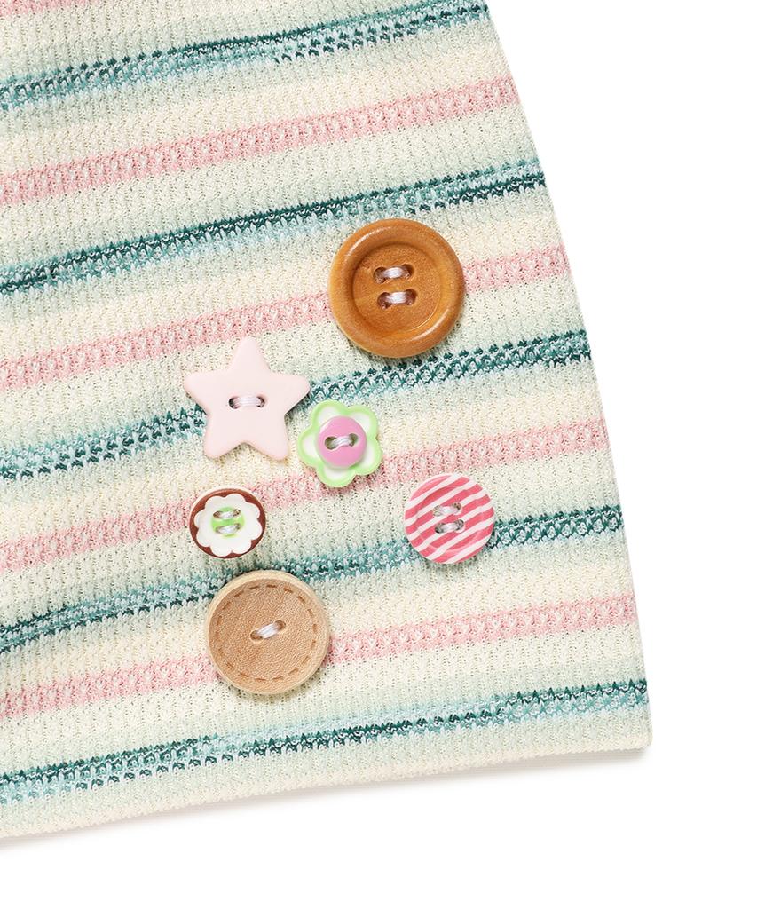 CAVISH Striped Button Beanie Pink(Cv2Gsuab21A)