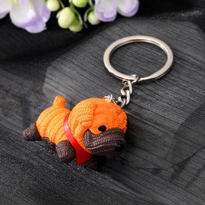Key Pendant Three-dimensional Knitting Woolen Delicate Craftsmanship Fade-resistant Wear-resistant Decorate Adorable Dog Mascot Key Chain Bag