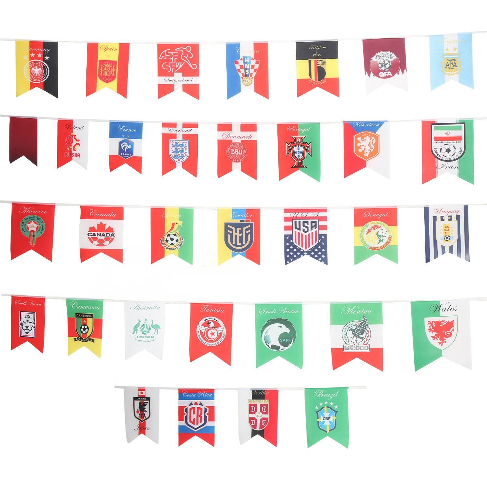 

2022 World Cup String Flag 32 Teams Countries World Cup 2022 Flag Banner 20x28cm
