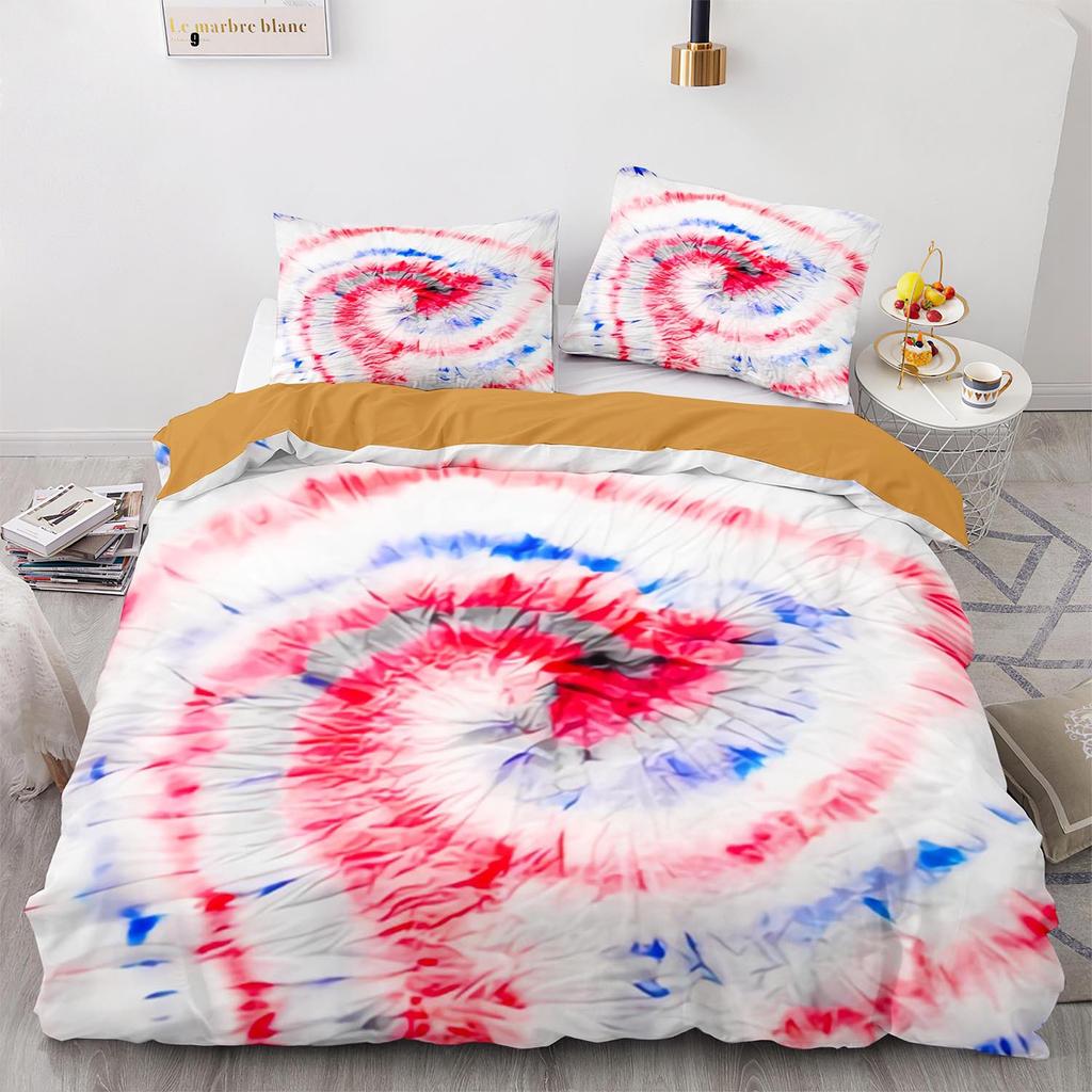 Digital Printing Three-Piece Rainbow Spiral Quilt Cover Size Quilt Cover 3D