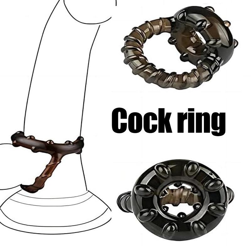 Erotic Men's Delay Ring with Inlaid Beads - Soft Foreskin Retraction Trainer