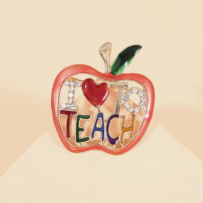 Cartoon Frucht Apfel Brosche Weibliche Persönlichkeit Abschlusslehrer Tag Geschenk Anstecknadel Kragenbrosche Kleidung