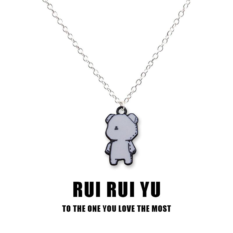 RUI RUI YU Violent Bear Pendant Pendant Necklace for Women Men Girlfriend Couple Lover Jewelry Gift