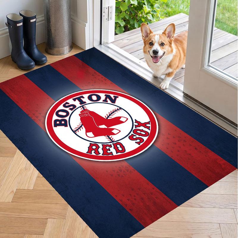 Soft Floor Carpet Boston Red Sox Pattern Area Rug Decorative Mat For Home Room Decoration