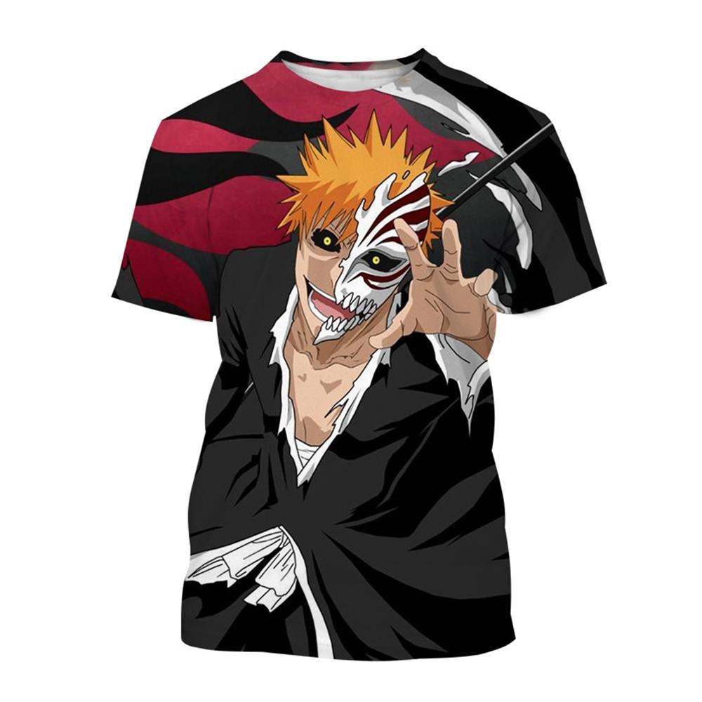 Sommer Rundhals 3D Japanischer Anime Bleach Aufdruck Top Modisch Lässig Kurzärmelig Kinder Jungen T-Shirts