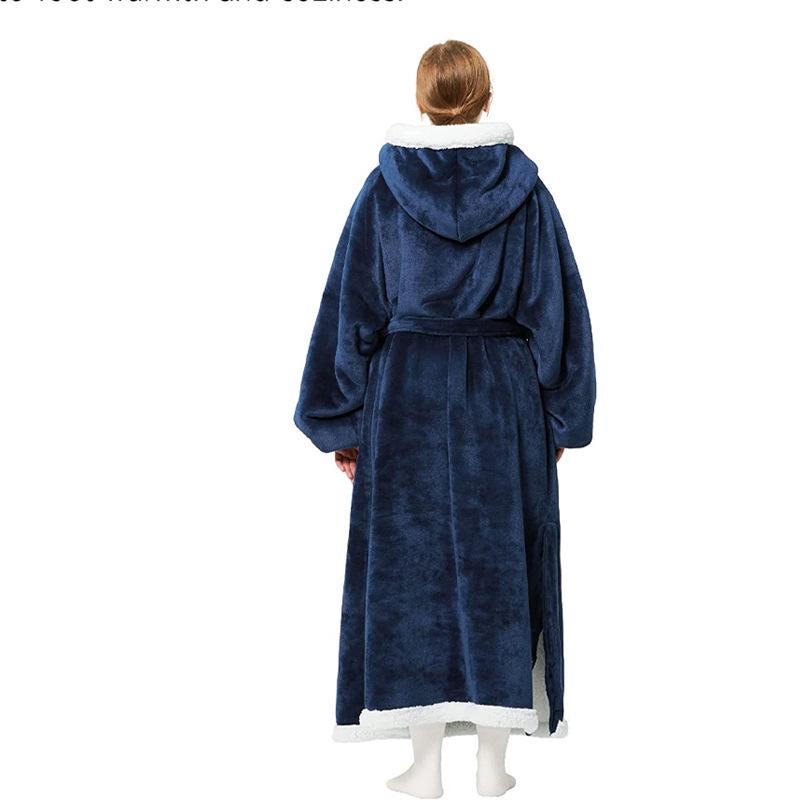 Cozy Hooded TV Blanket: Warm Fleece Pajamas & Robe for Autumn/Winter