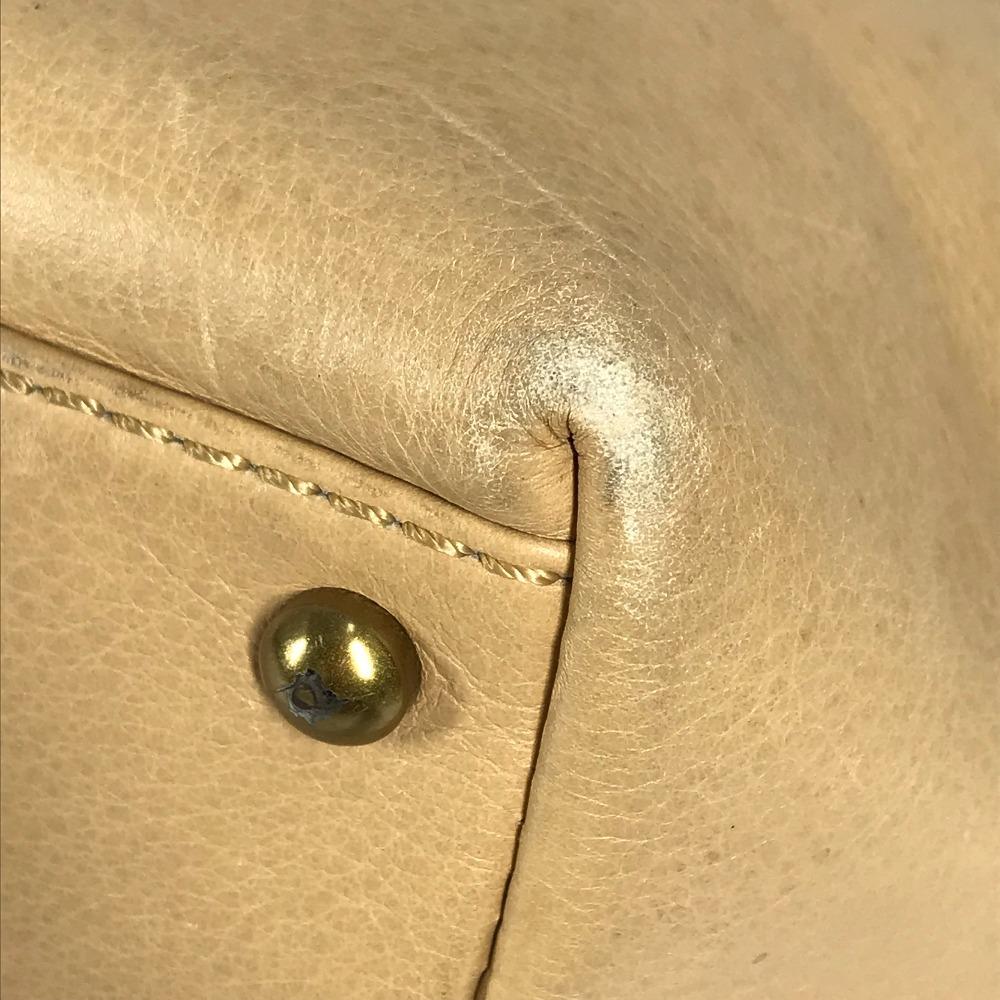 CHANEL Turnlock CC CC Mark Bag Tote Bag Hand Bag Leather Beige