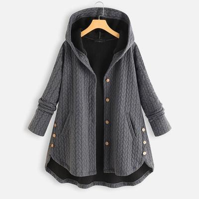 M-8XL Women's Spring and Autumn Long Hooded Ladies Casual Women's Regular Hooded Loose Jacket