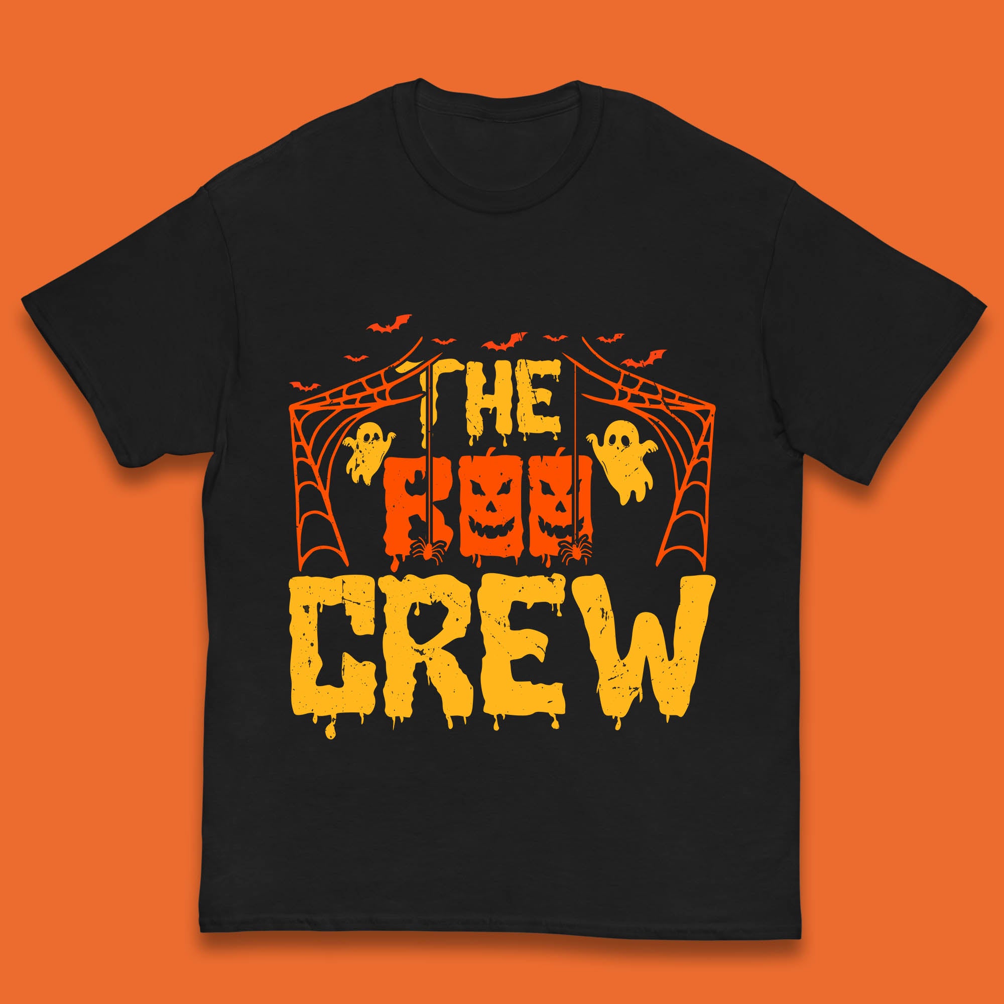 The Boo Crew Halloween Horror Spooky Boo Squad Matching Halloween Costume Kids T Shirt 100