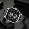 Square Men'S Watch Fashion Watch Double Dial Temperament Student Watch