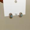 Butterfly Oil Drip Metal Hoop Earrings - Women's Retro Simple Studs with Unique Design 