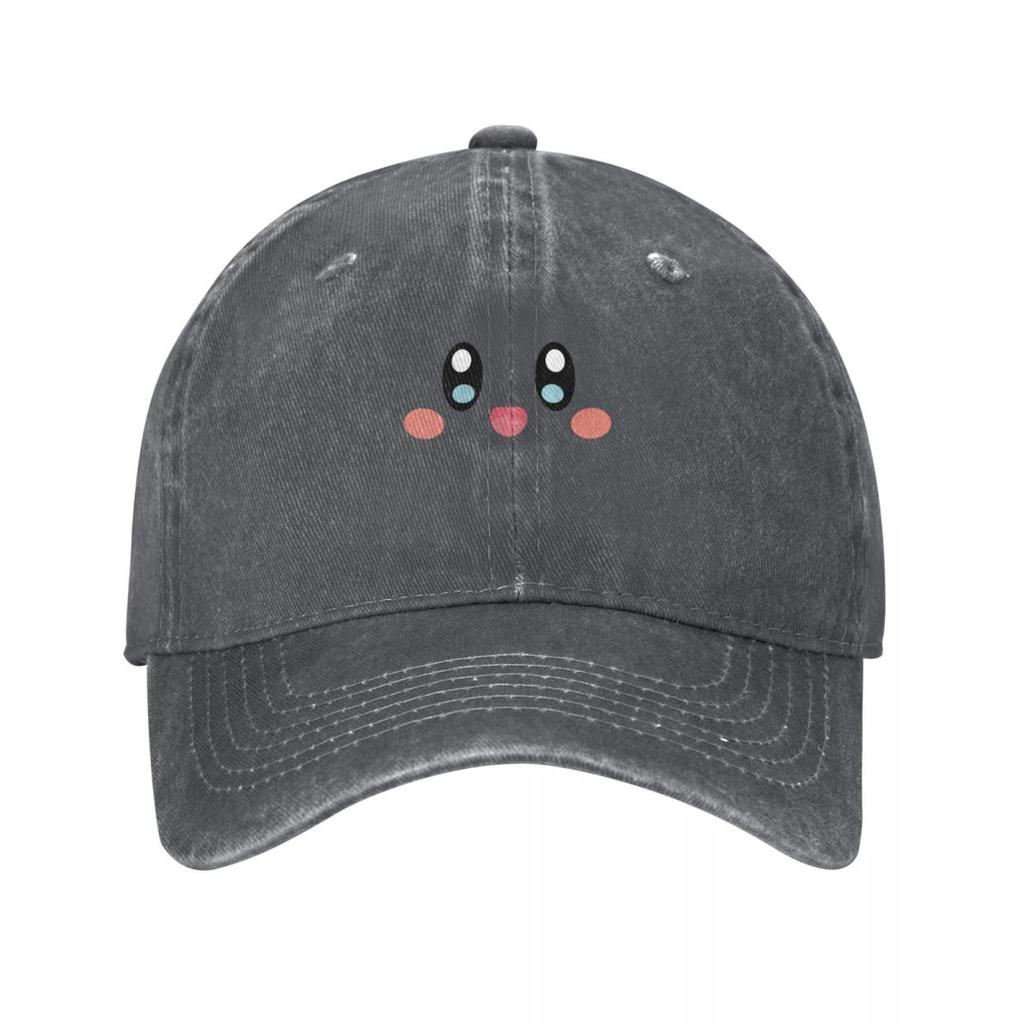 Happy Smile Pink Cute Kirbo Face Baseball Cap Sun Caps Golf Hat Unisex Thermal Visor Military Cap Unisex Women Unisexs
