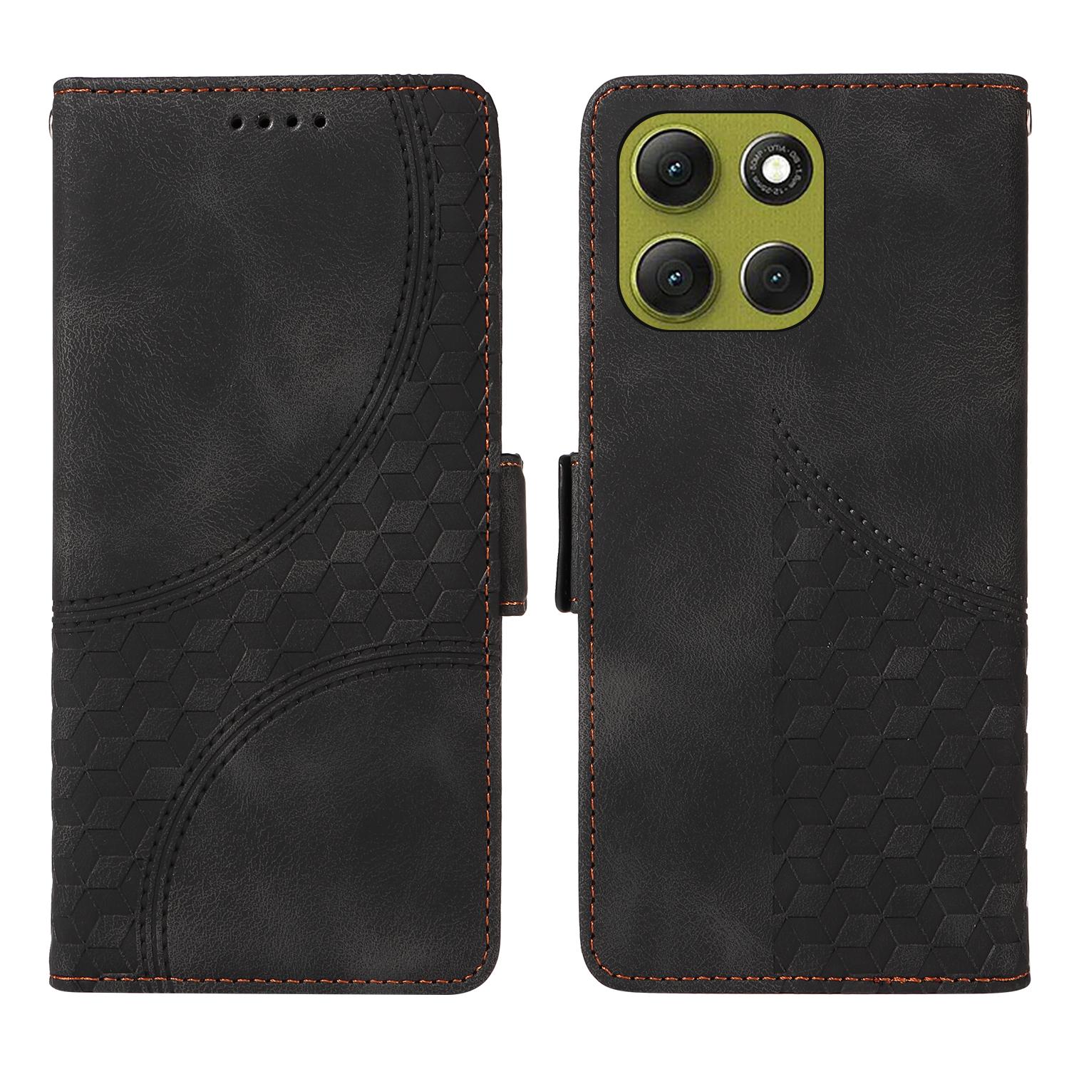 

Кожаные чехлы-кошельки для Motorola Moto G86 Power 5G/G86 5G с ромбовидным тиснением, чехол-подставка для телефона с ремешком Black