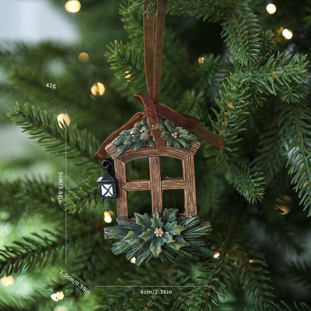 Retro-Style Elderly Boots, Snowman, & Bells Christmas Tree Hanging Decoration Resin Pendant Wreath