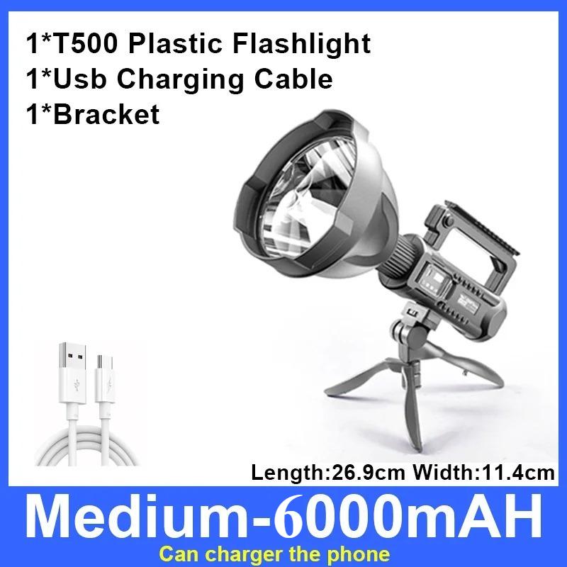 Large LED Flashlight with Foot Support for Convenient Installation, Night Safety Lighting, Home Emergency 4 Modes Suitable for Construction Sites