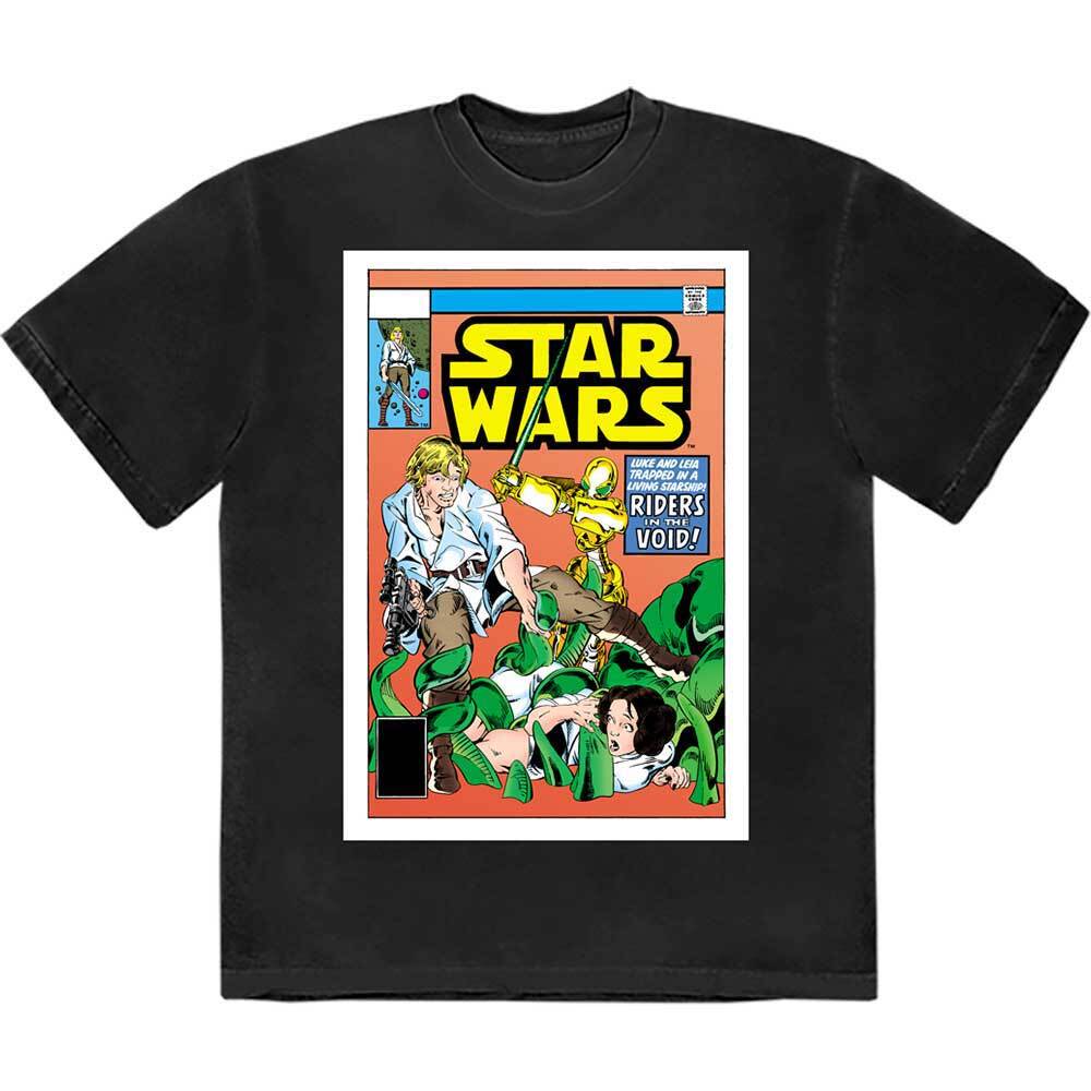 Star Wars Luke  Leia Comic Cover T-Shirt Black New S