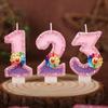 Flowers Handmade Numbers Birthday Candles Cake Decoration Party Festival First Year Number Candles 0-9
