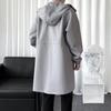 ROMON Men's Hooded Mid-Length Trench Coat