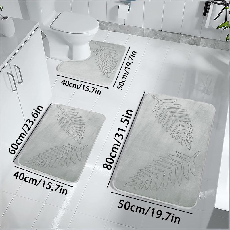 1PC Memory Foam Bath Mat Anti-slip Door Mat Extra Soft Non-Slip Quick Dry Comfortable Absorbent Toilet Mat Bathroom Rug For Home