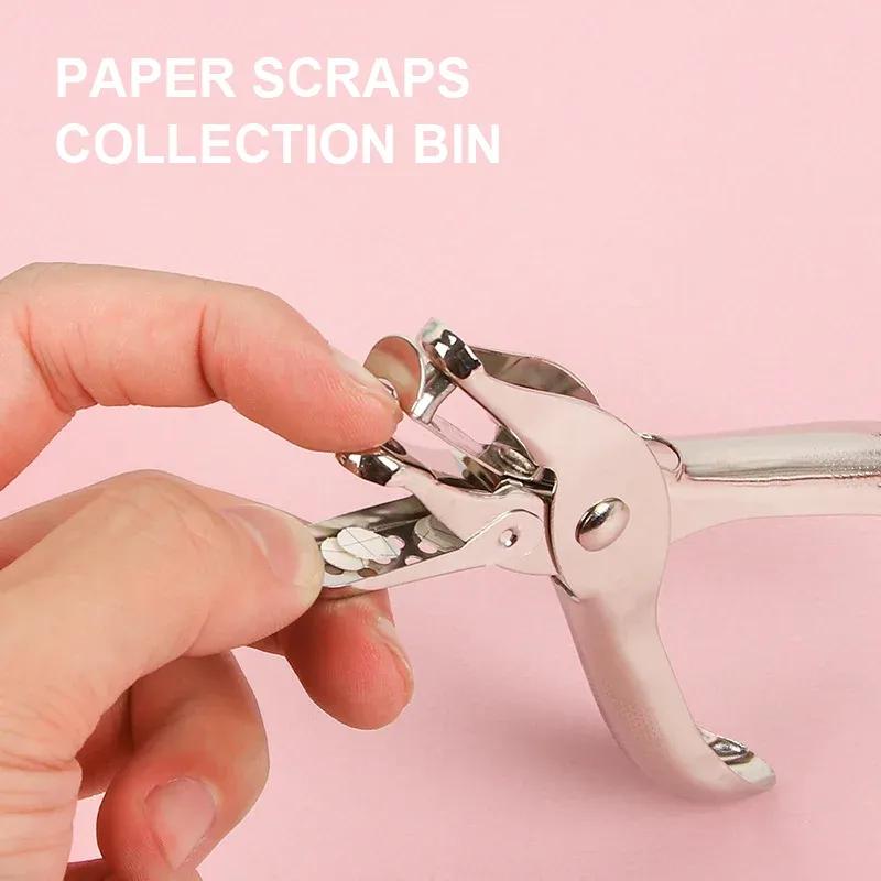 Enkelt hullslag Kapasitet 6mm Diameter Hullslag Hånd Papirkutter Papir for Scrapbooking Verktøy Hjemmekontor Skoleartikler
