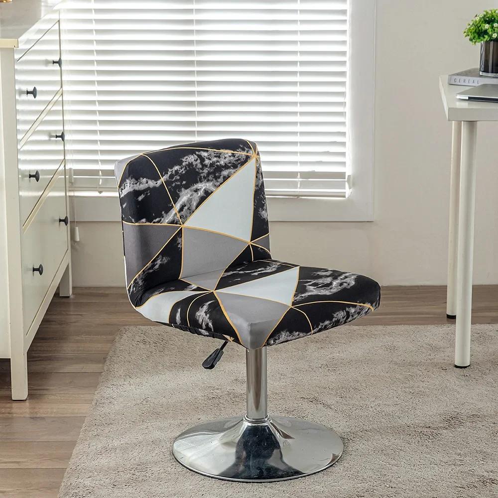 

Чехол для барного стула с низкой спинкой и эластичным принтом, чехол для сиденья из спандекса, чехол для обеденного стула, чехол для сиденья барного стула